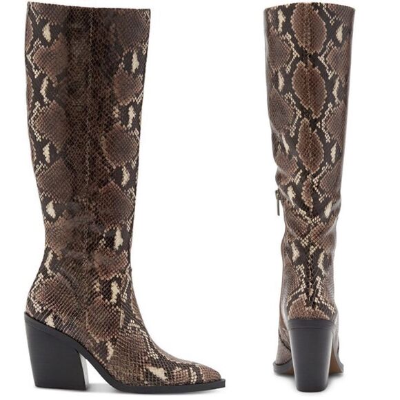 Vince Camuto Garvana Snake Tall Pointed Boots - Picture 2 of 9